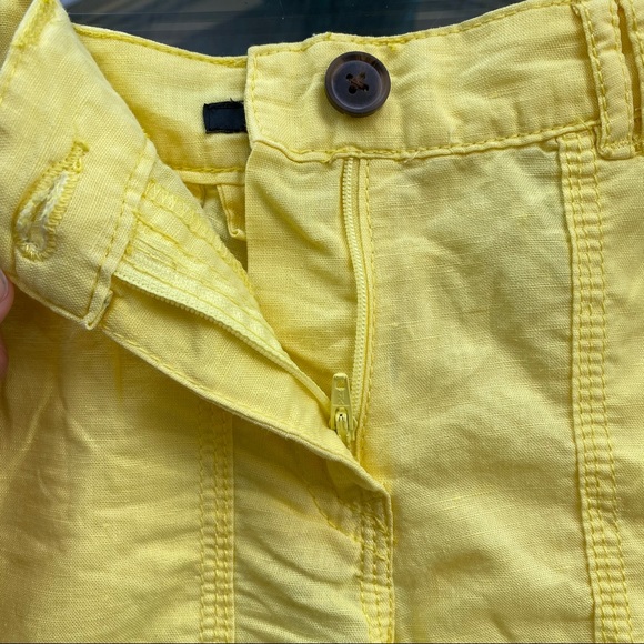 H&M Size 2 Linen Cotton Shorts Yellow - Picture 7 of 12
